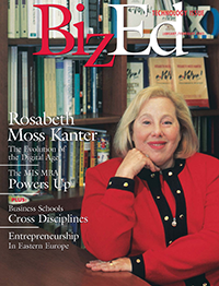 BizEd Magazine January/February 2002 cover featuring Rosabeth Moss Kanter