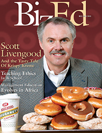 BizEd Magazine May/June 2003 cover featuring Scott Livengood