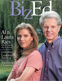 BizEd Magazine November/December 2003 cover featuring Al & Laura Ries