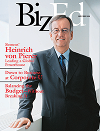BizEd Magazine May/June 2004 cover featuring Heinrich von Pierer