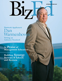 BizEd Magazine September/October 2007 cover featuring Dan Warmenhoven