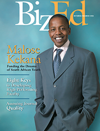 BizEd Magazine November/December 2008 cover featuring Malose Kekana