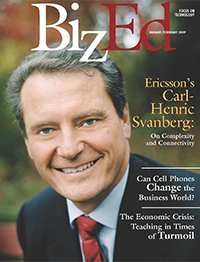 BizEd Magazine January/February 2009 cover featuring Carl-Henric Svanberg