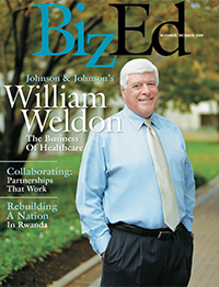 BizEd Magazine November/December 2009 cover featuring William Weldon