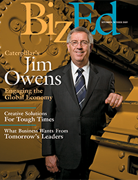 BizEd Magazine September/October 2009 cover featuring Jim Owens