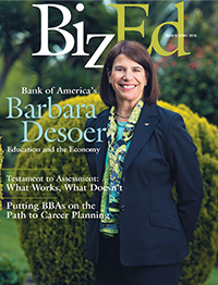 BizEd Magazine March/April 2010 cover featuring Barbara Desoer