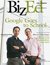 BizEd Magazine November/December 2010 cover featuring Obadiah Greenberg and Jeff Keltner