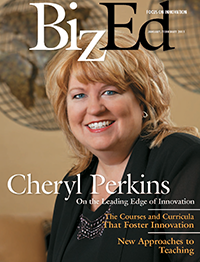 BizEd Magazine January/February 2011 cover featuring Cheryl Perkins