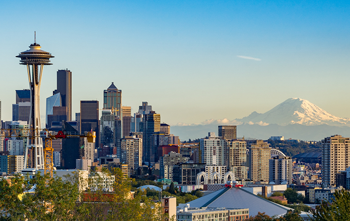 Seattle wide cityscape