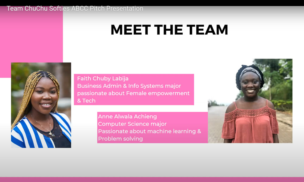 Meet the team of Faith Chuby Labija and Anne Alwala Achieng, both of Nigeria, creators of ChuChu Softies, winner of Africa Business Concept Challenge