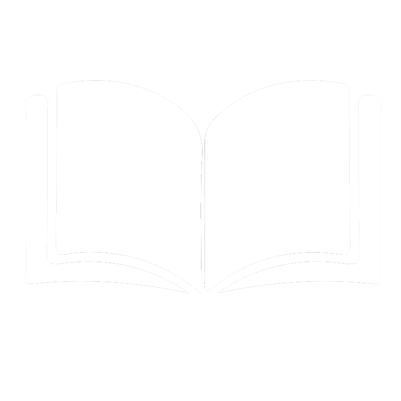 White icon of open book