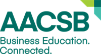 AACSB logo with tagline: Business Education. Connected.
